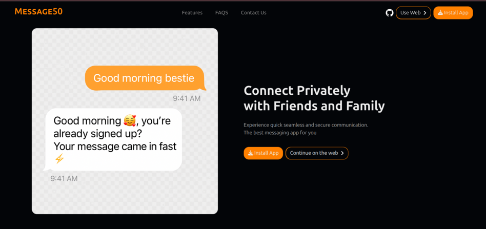 Building Message50: An End-to-End Encrypted Private Chat Application